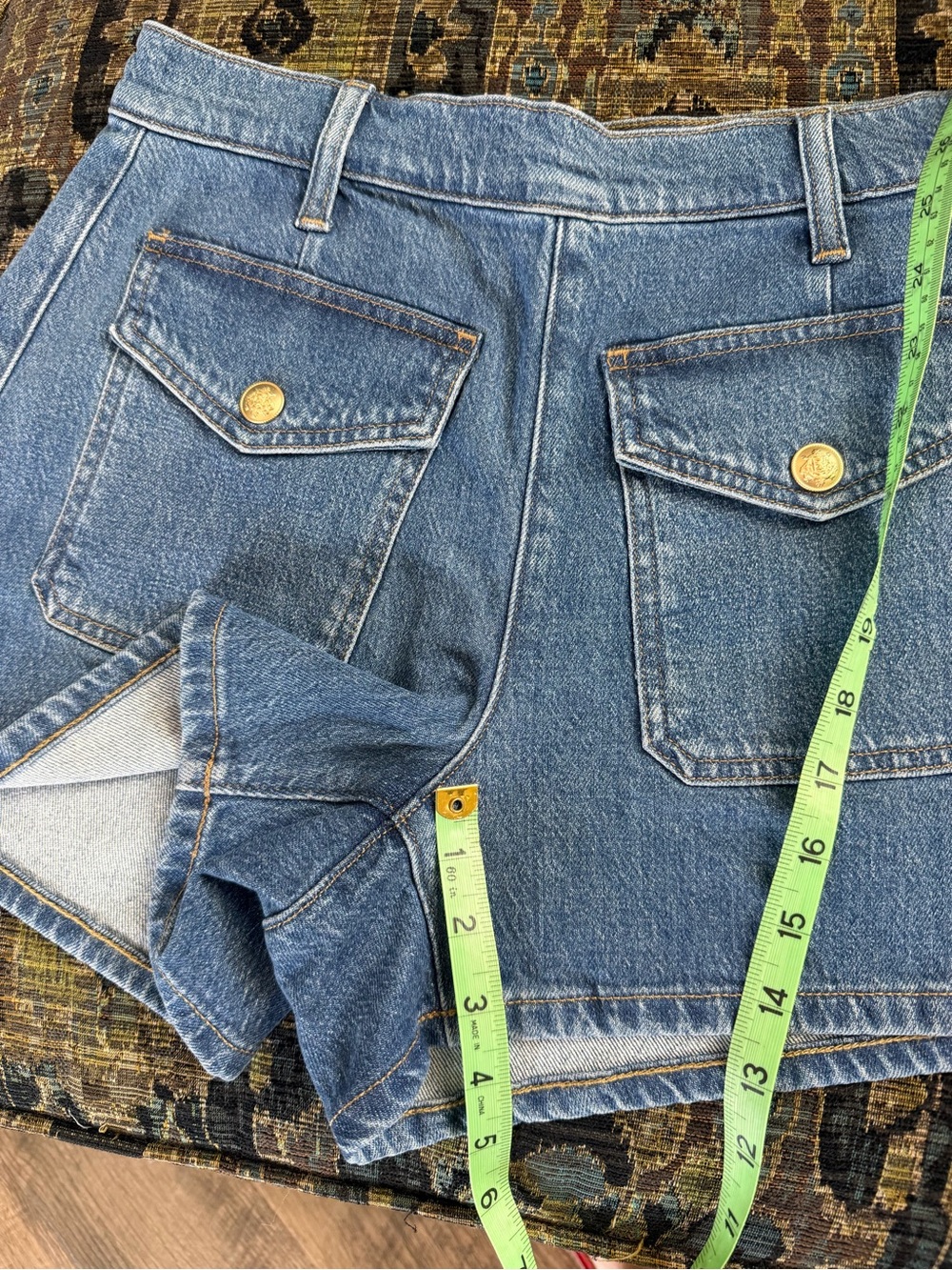 J.Crew Nautical Denim Shorts Gold Crest Buttons NWT 27 - Picture 7 of 10
